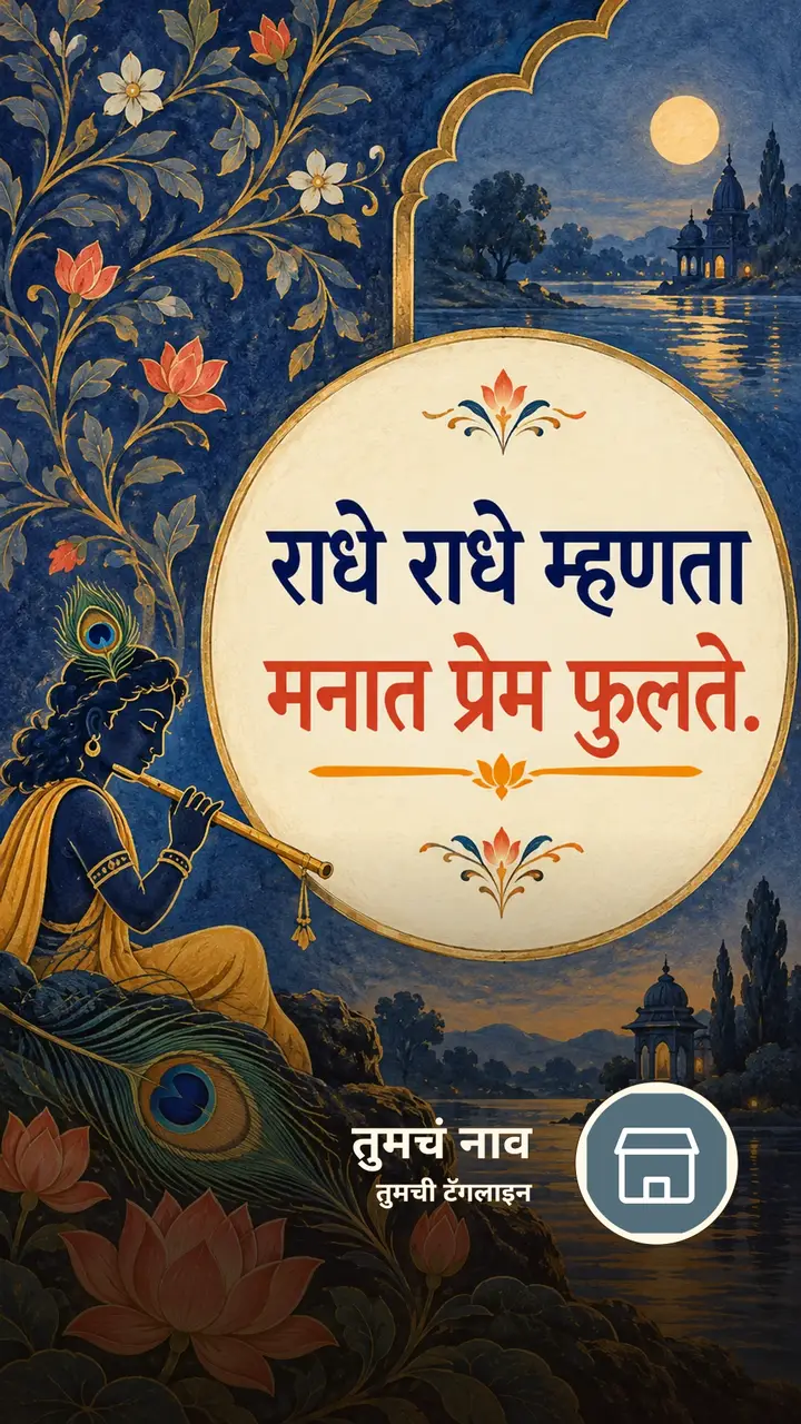 राधे राधे म्हणता - Bhakti Image, फुलं, कृष्ण