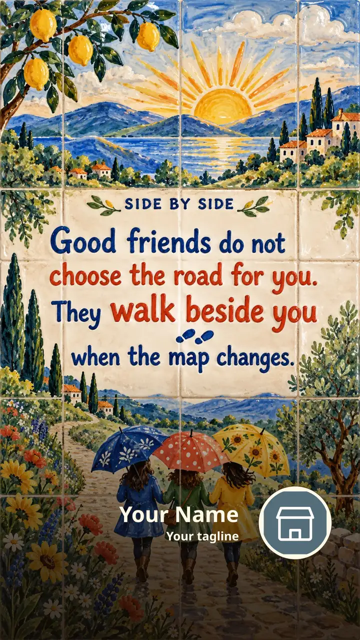 SIDE BY SIDE - Quote Image, Flowers, Nature, Friends