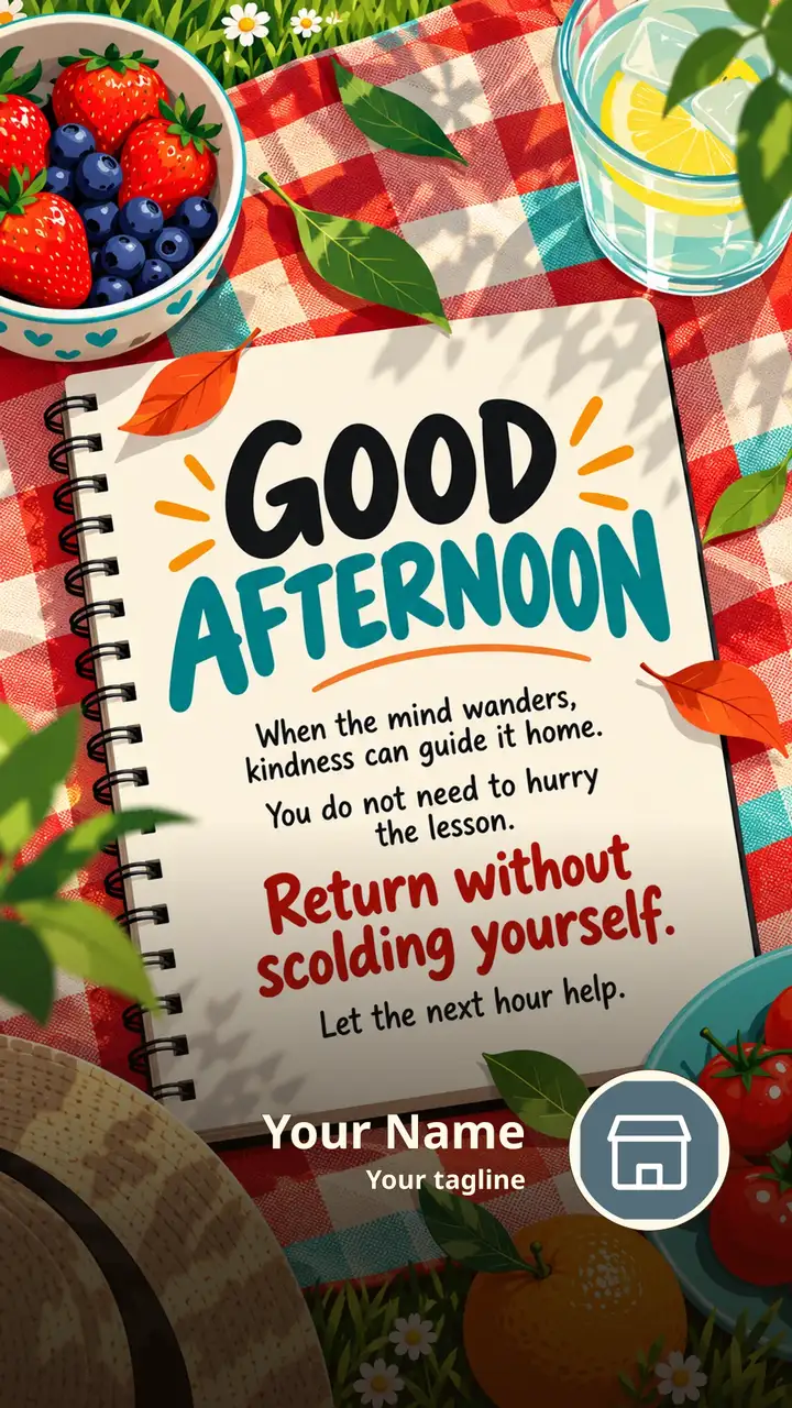 GOOD AFTERNOON - When the mind wanders, kindness can guide it home. - Afternoon Image