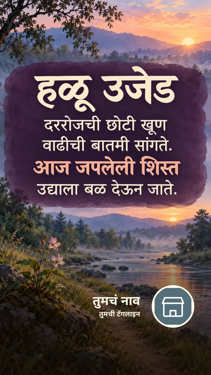 हळू उजेड - Motivation Image, फुलं, नदी