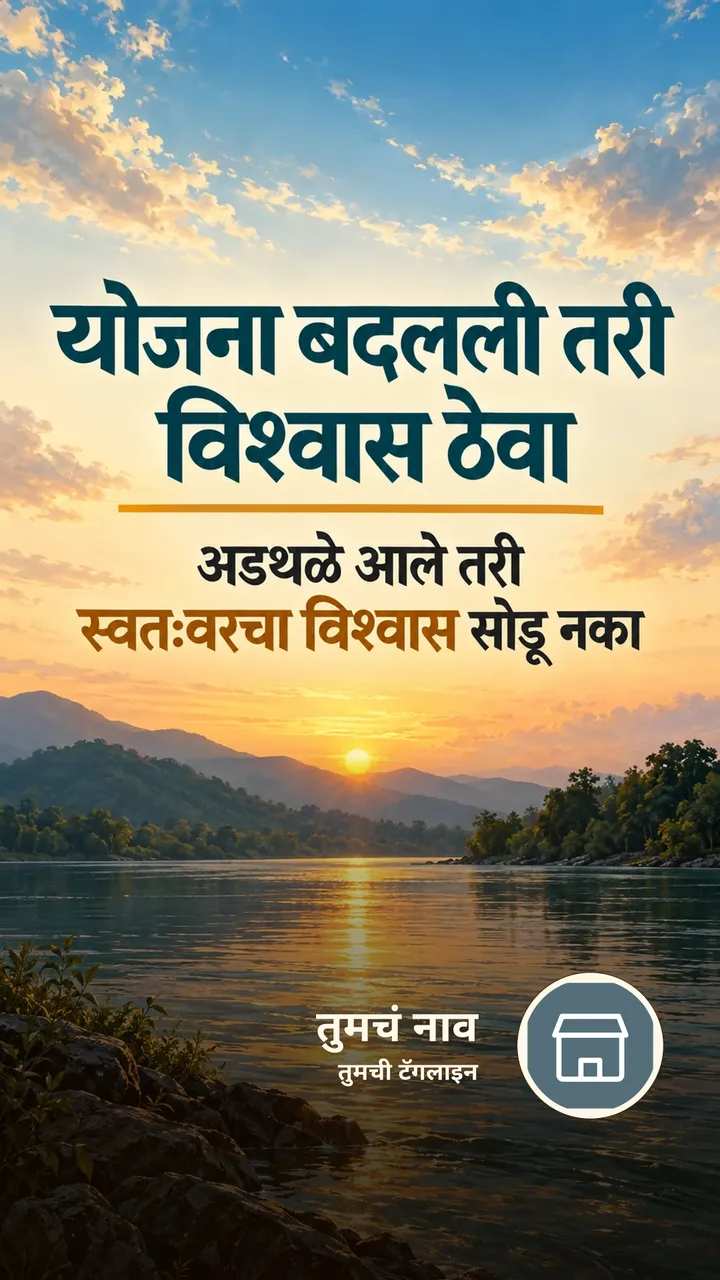 योजना बदलली तरी विश्वास ठेवा - Motivation Image, नदी