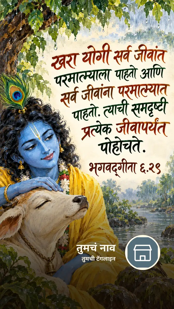 खरा योगी सर्व जीवांत परमात्म्याला पाहतो - Bhakti Image, कृष्ण