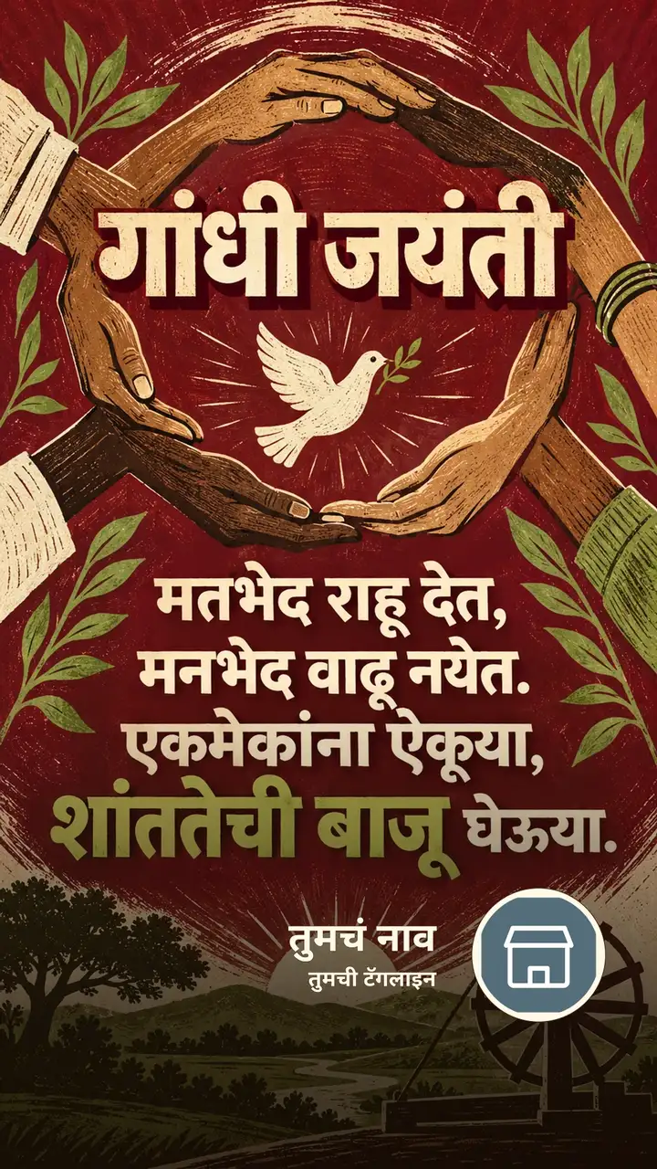 गांधी जयंती - मतभेद राहू देत, - Festival Image, निसर्ग, मित्र