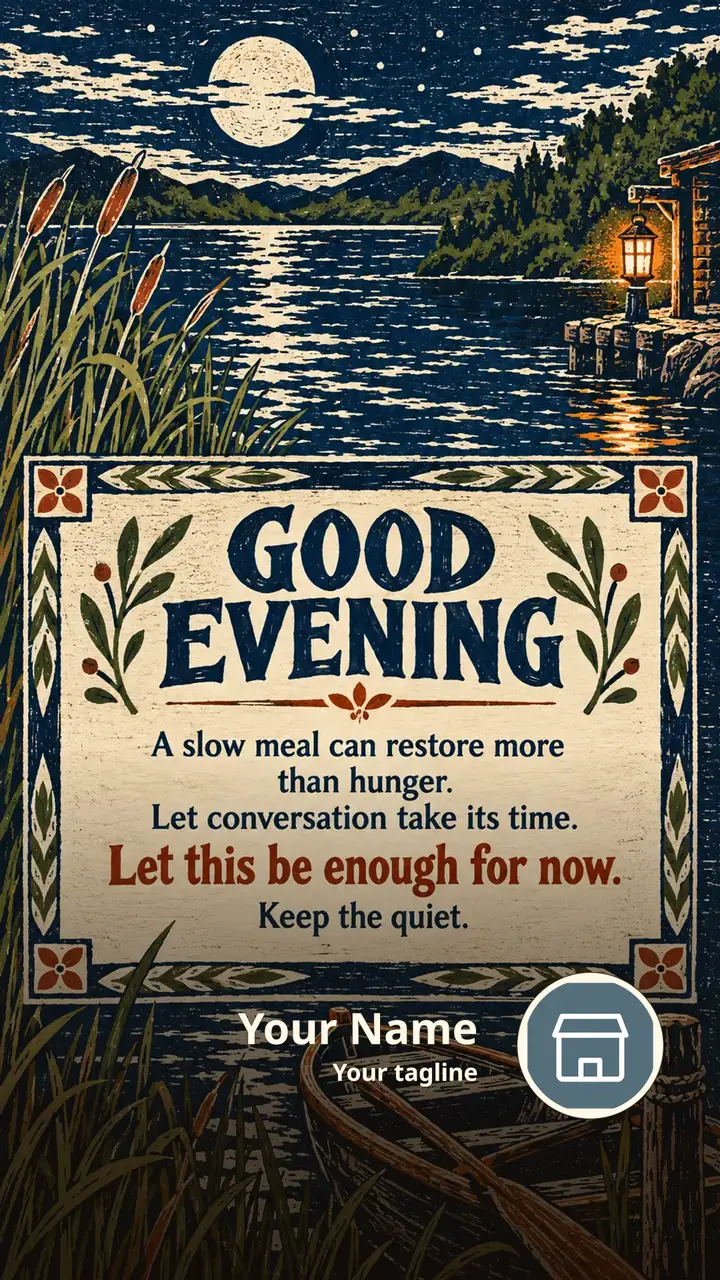 GOOD EVENING - A slow meal can restore more than hunger. - Good Evening Image