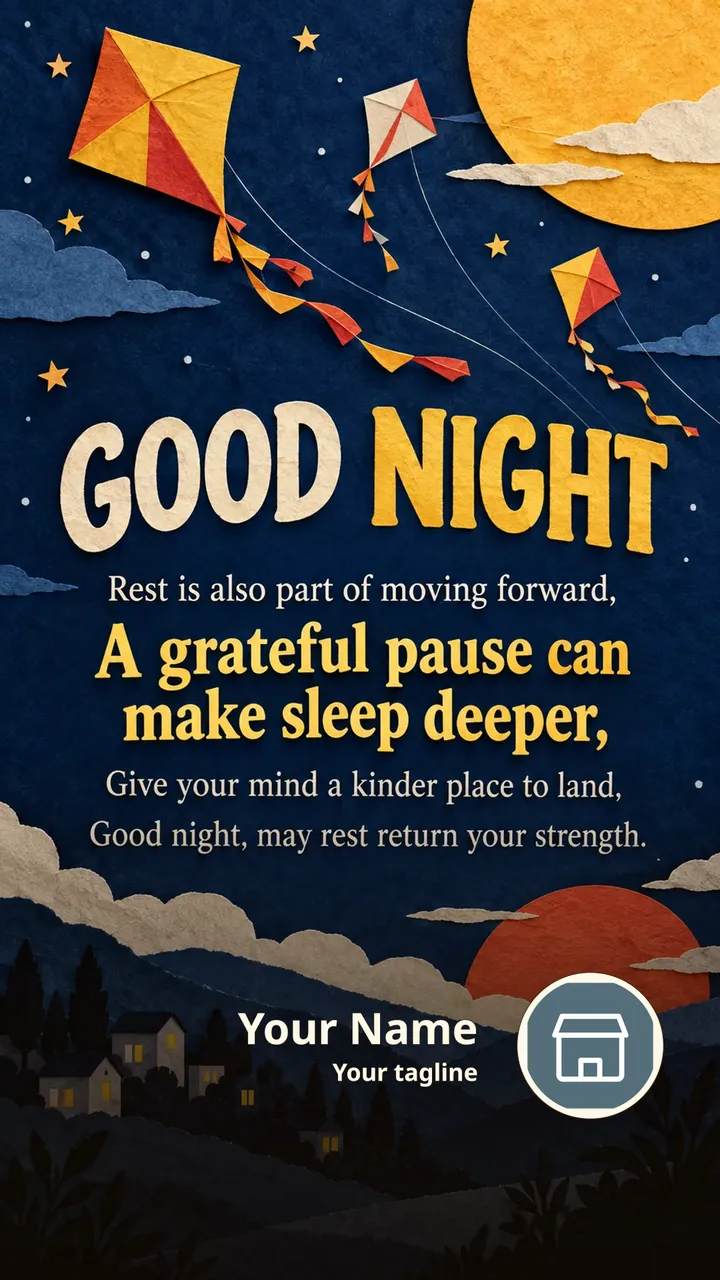 GOOD NIGHT - Rest is also part of moving forward, - Good Night Image, Moon, Stars, Candle