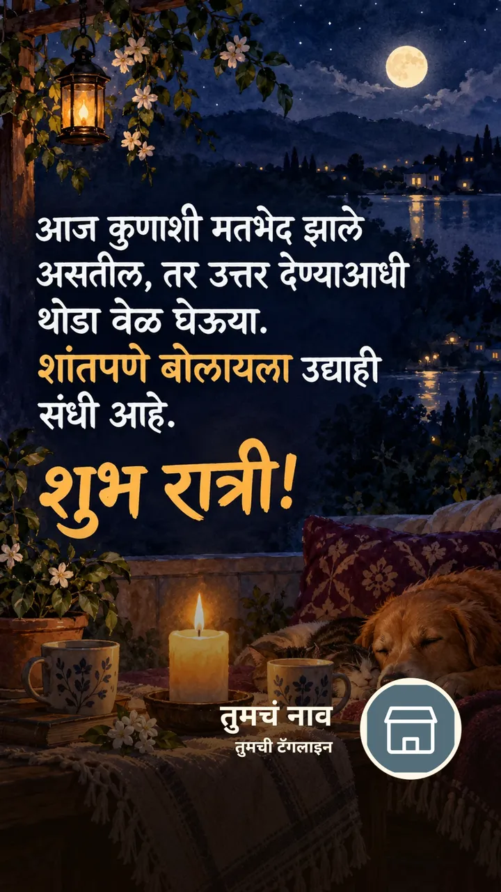 आज कुणाशी मतभेद झाले - Shubh Ratri Image, मेणबत्ती, मित्र