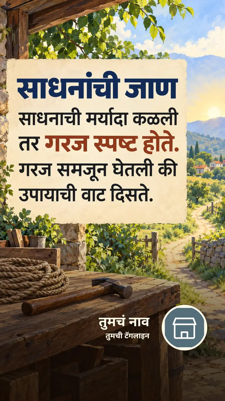 साधनांची जाण - Motivation Image, निसर्ग, गाव