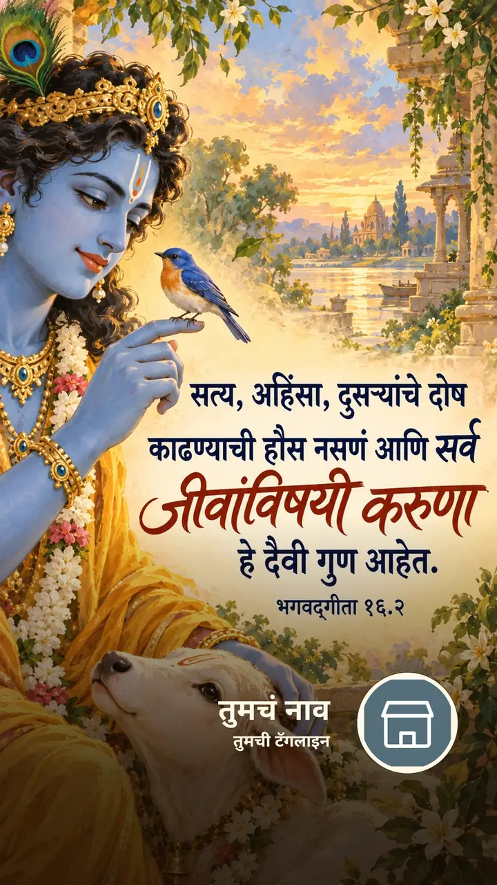 सत्य, अहिंसा, दुसऱ्यांचे दोष काढण्याची - Bhakti Image, कृष्ण