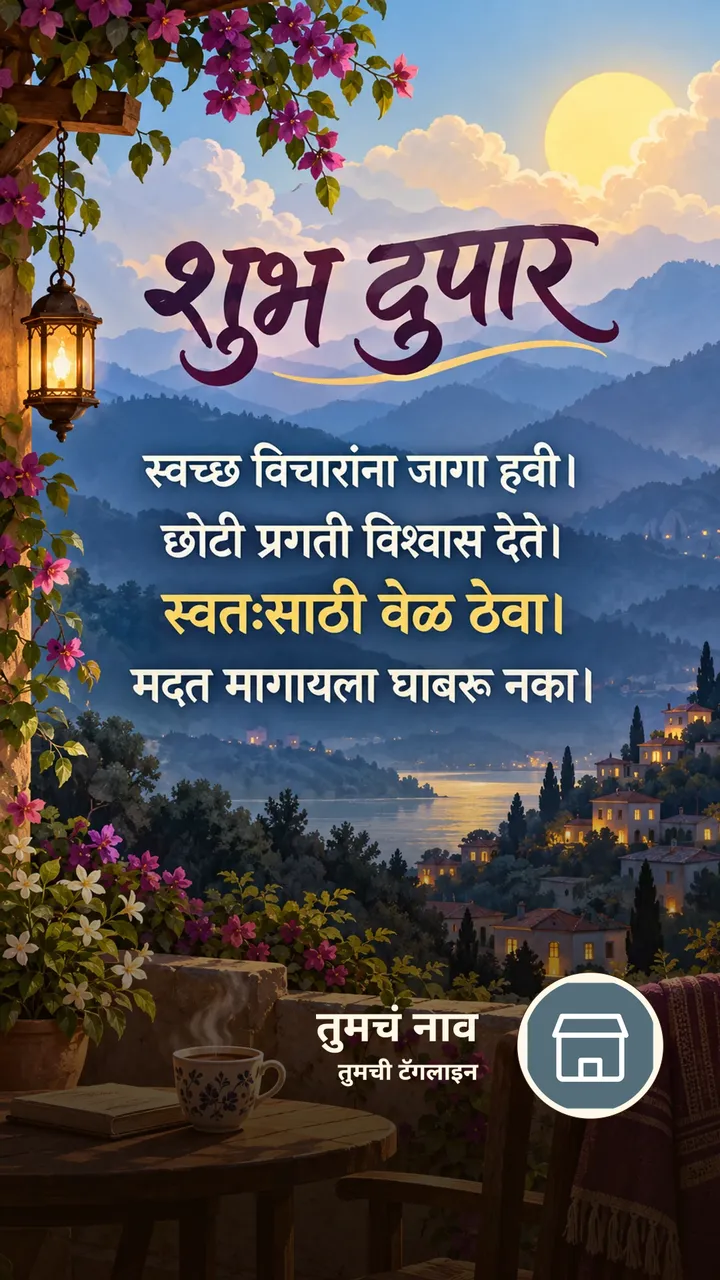 शुभ दुपार - स्वच्छ विचारांना जागा हवी। - छोटी प्रगती - Shubh Dupar Image