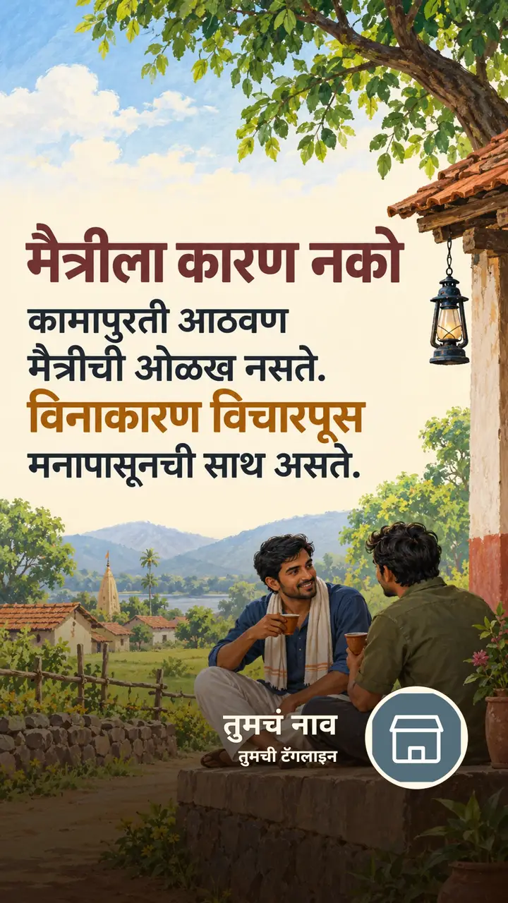 मैत्रीला कारण नको - Suvichar Image, निसर्ग, गाव, मित्र