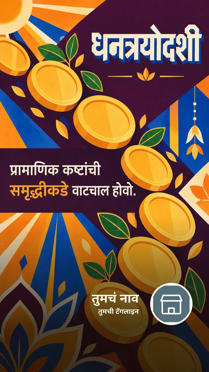 धनत्रयोदशी - प्रामाणिक कष्टांची - Festival Image, फुलं, दिवा