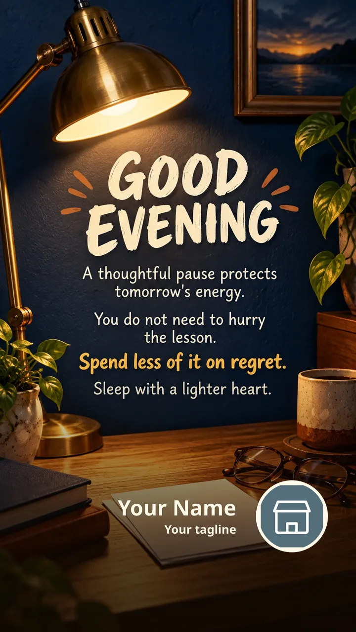 GOOD EVENING - A thoughtful pause protects tomorrow's energy. - Good Evening Image