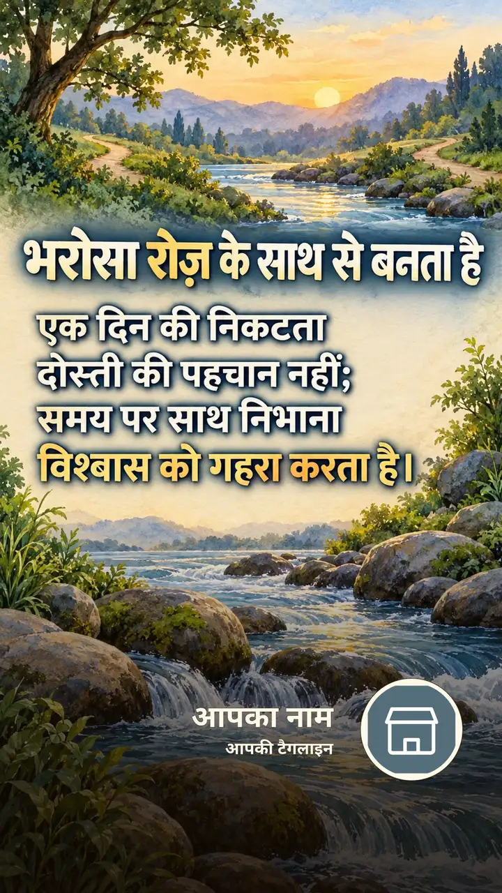 भरोसा रोज़ के साथ से बनता है - Suvichar Image, प्रकृति, नदी