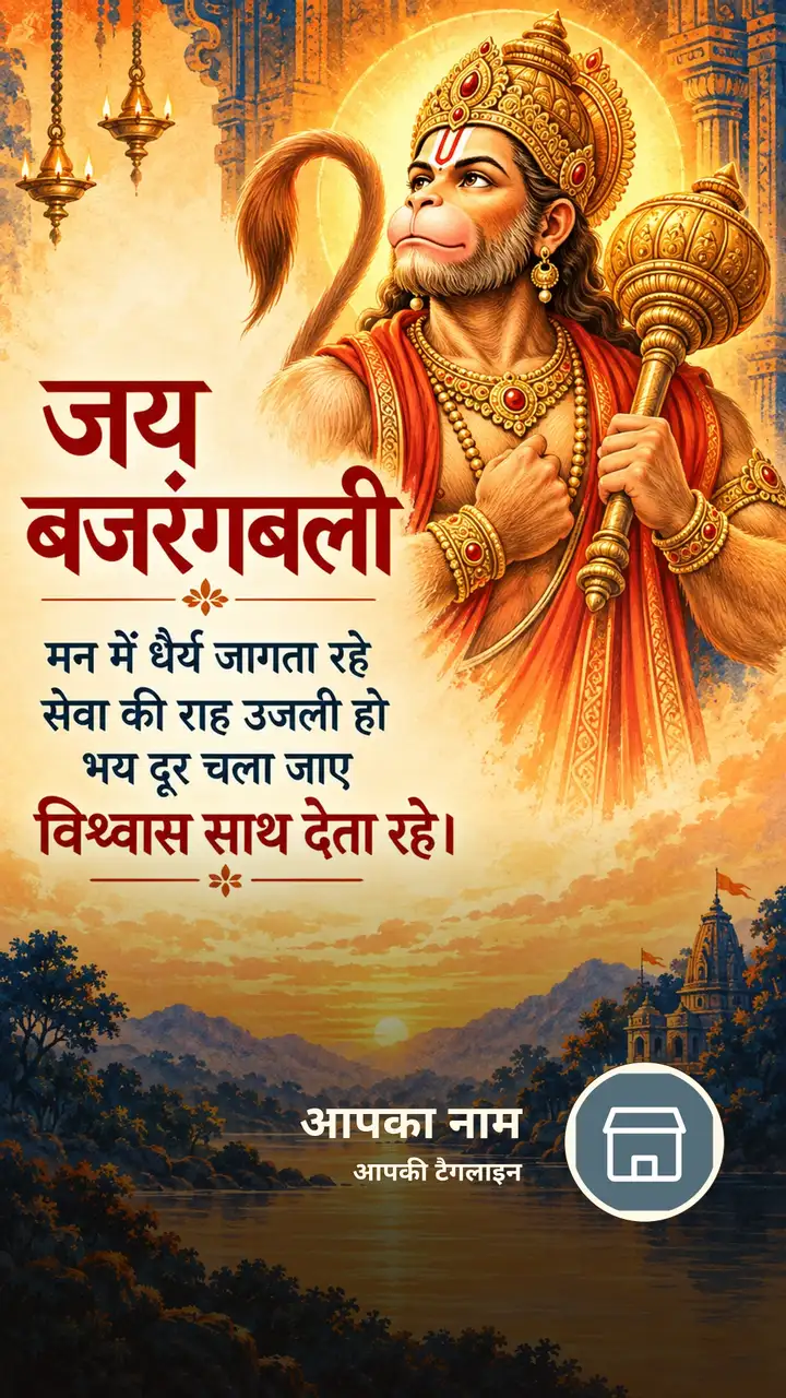 जय बजरंगबली - मन में धैर्य जागता रहे - Bhakti Image, हनुमान