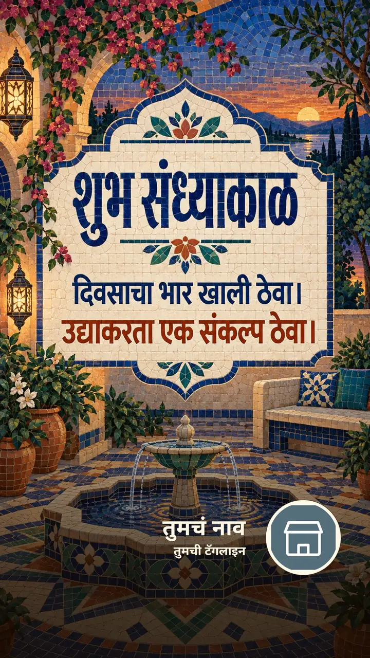 शुभ संध्याकाळ - दिवसाचा भार खाली ठेवा। - उद्याकरता एक संकल्प ठेवा। - Sandhyakal Image