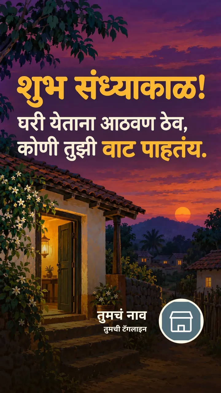 शुभ संध्याकाळ! - घरी येताना आठवण ठेव, - Sandhyakal Image, सूर्यास्त, गाव