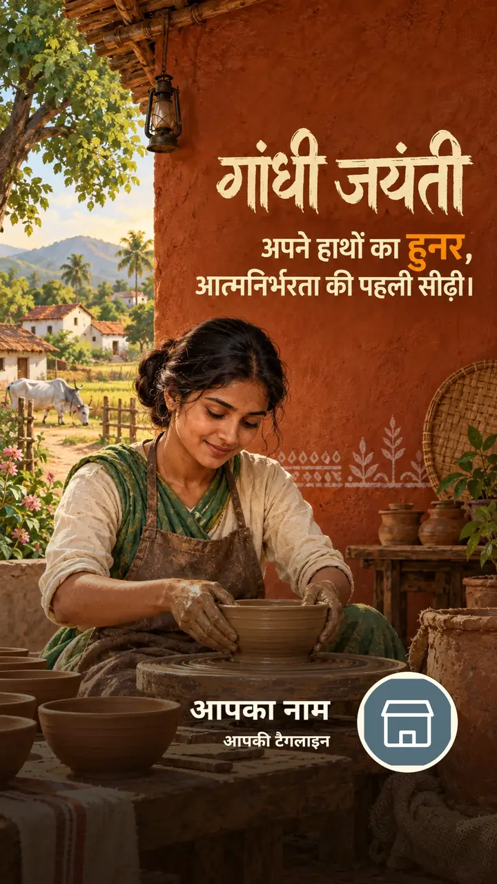 गांधी जयंती - अपने हाथों का हुनर, - Festival Image, प्रकृति, गाँव