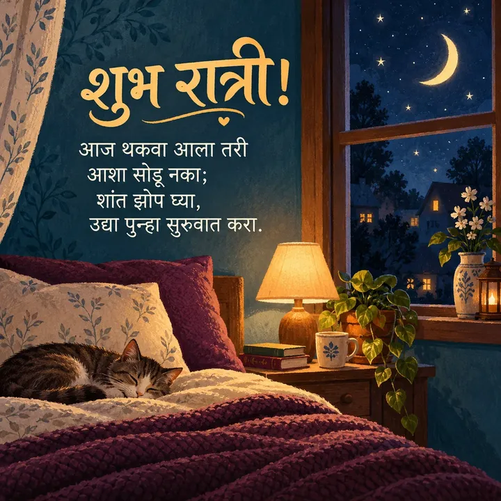 शुभ रात्री! - आज थकवा आला तरी - Shubh Ratri Image, चांदण्या