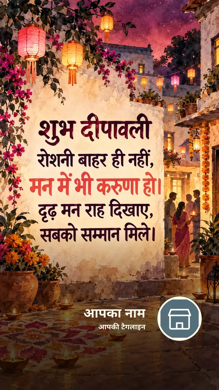 शुभ दीपावली - रोशनी बाहर ही नहीं, - Festival Image, फूल, दीया, गाँव