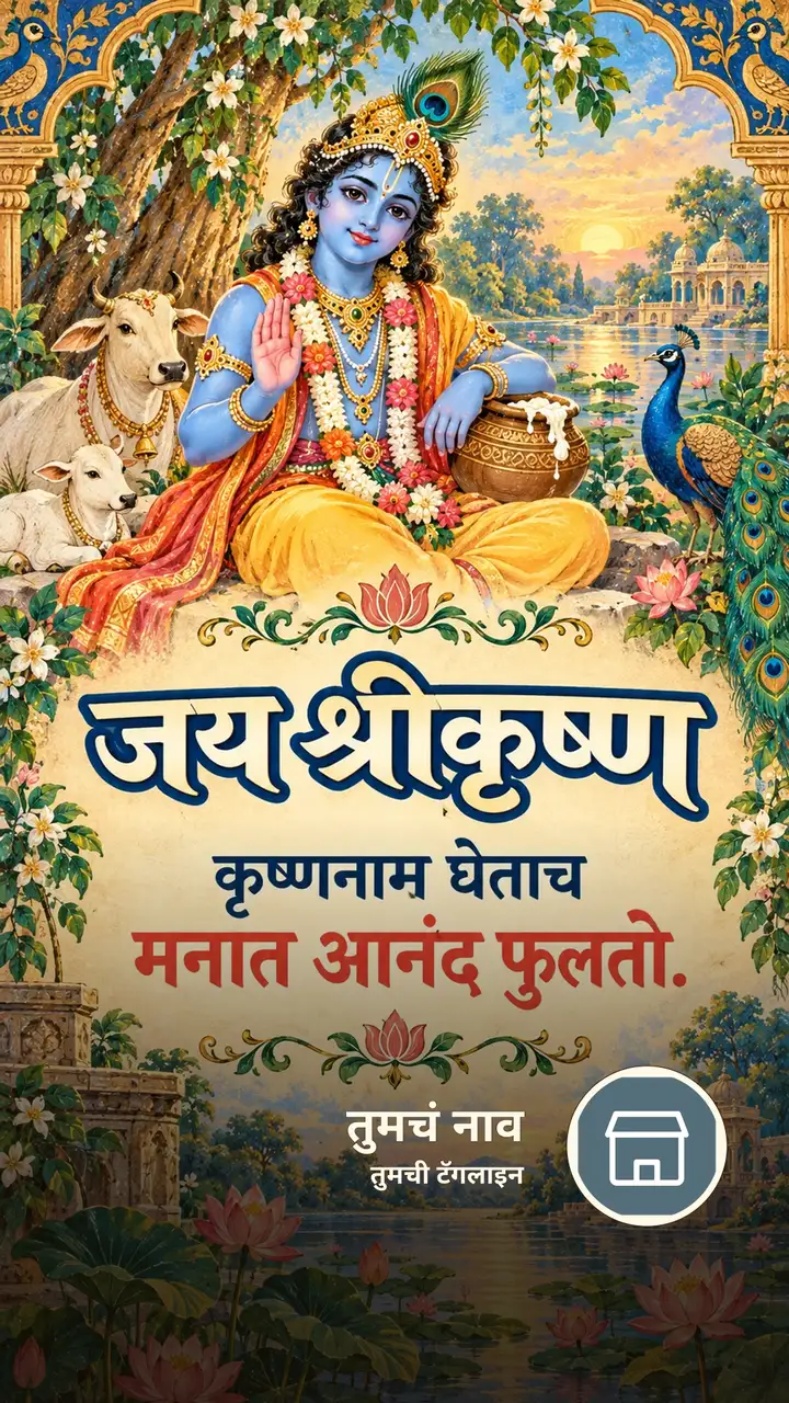 जय श्रीकृष्ण - कृष्णनाम घेताच - Bhakti Image, कृष्ण