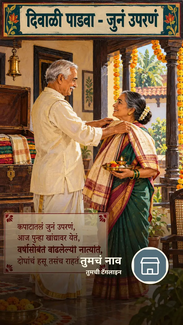 दिवाळी पाडवा - जुनं उपरणं - Festival Image, फुलं, गाव, कुटुंब, जोडपं