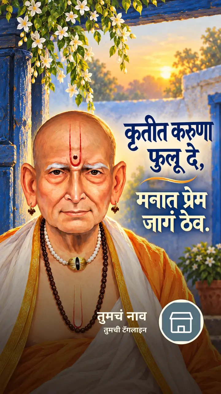 कृतीत करुणा फुलू दे, - Bhakti Image, स्वामी समर्थ