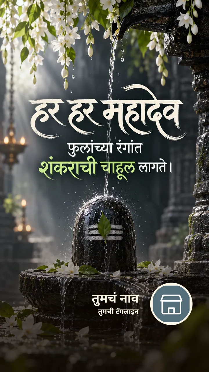 हर हर महादेव - फुलांच्या रंगांत - Bhakti Image, फुलं, शिव