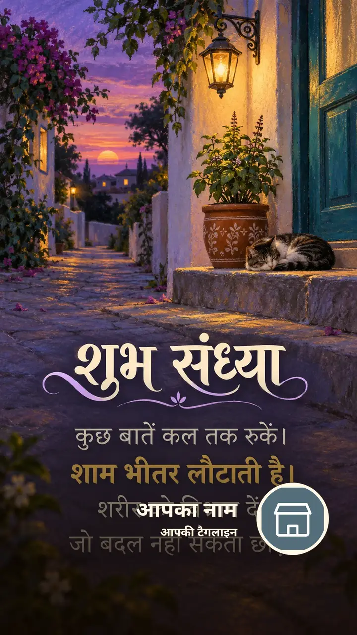 शुभ संध्या - कुछ बातें कल तक रुकें। - शाम भीतर लौटाती है। - Sandhya Image