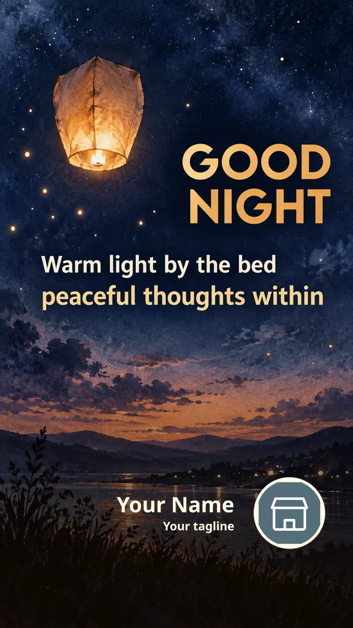 GOOD NIGHT - Warm light by the bed - Good Night Image, Sky, Moon, Diya