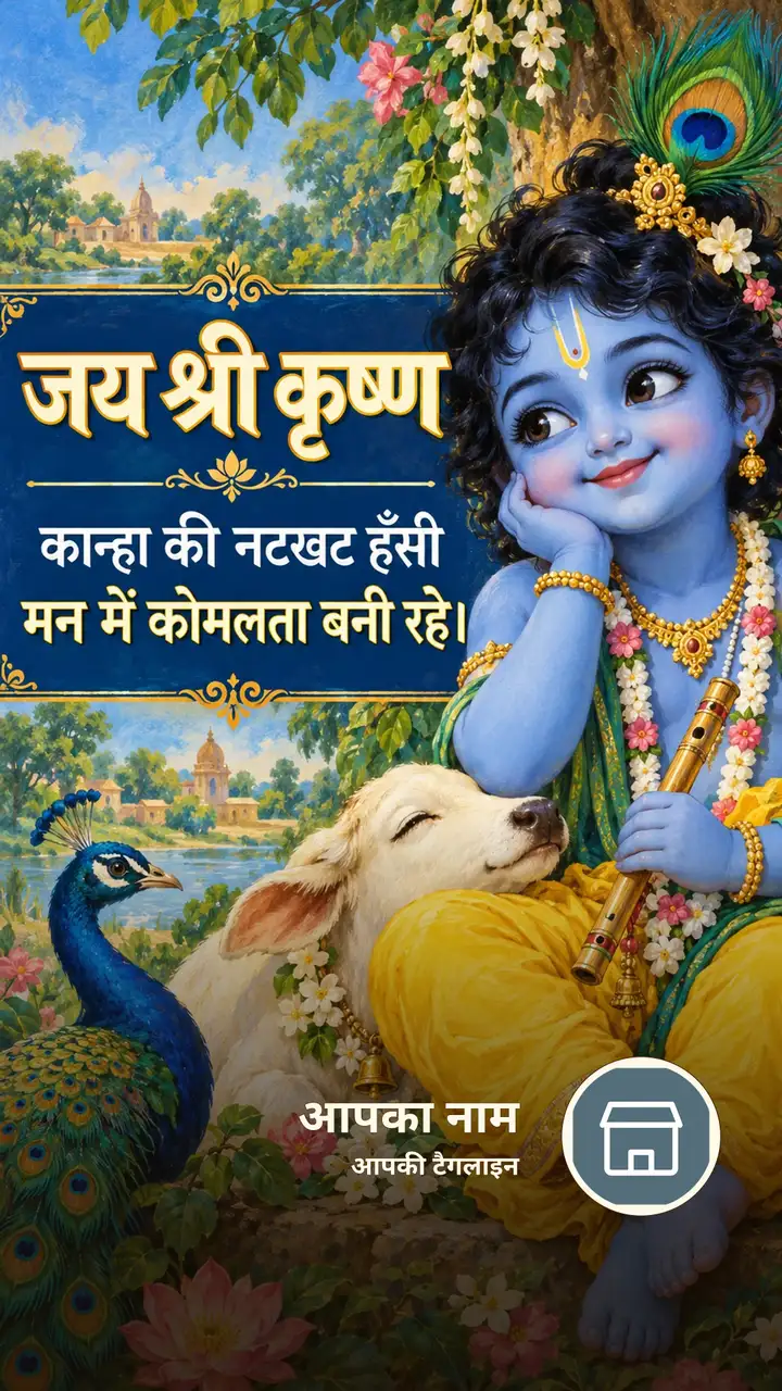 जय श्री कृष्ण - कान्हा की नटखट हँसी - Bhakti Image, फूल, कृष्ण