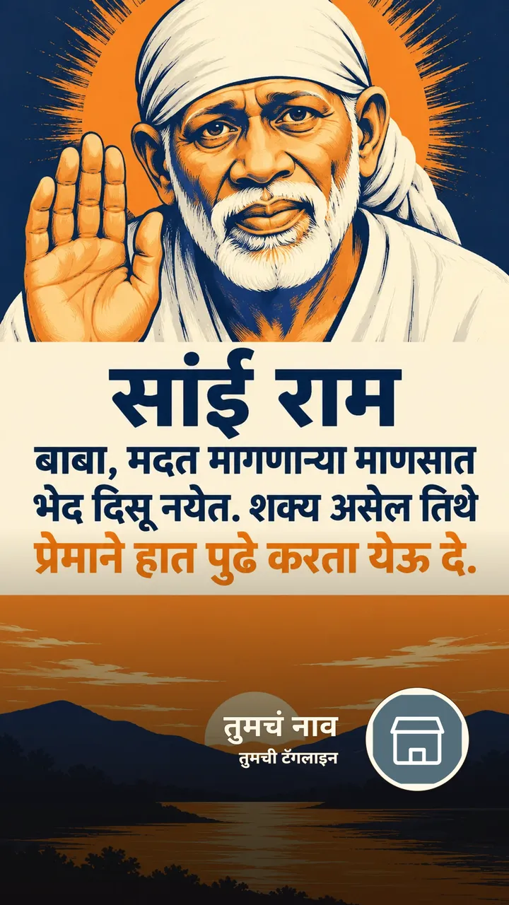 साईं राम - बाबा, मदत मागणाऱ्या माणसात - Bhakti Image, दिवा, साईबाबा