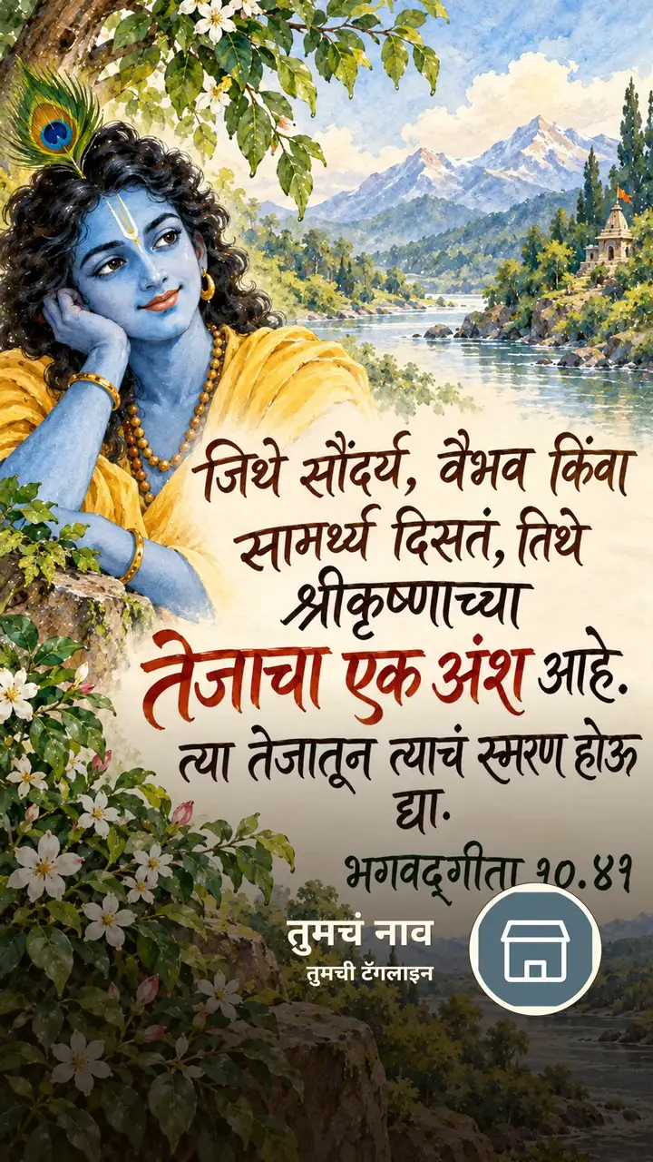 जिथे सौंदर्य, वैभव किंवा सामर्थ्य दिसतं - Bhakti Image, कृष्ण
