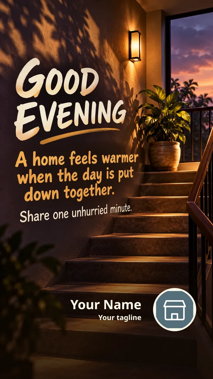 GOOD EVENING - A home feels warmer when the day is put down together. - Good Evening Image