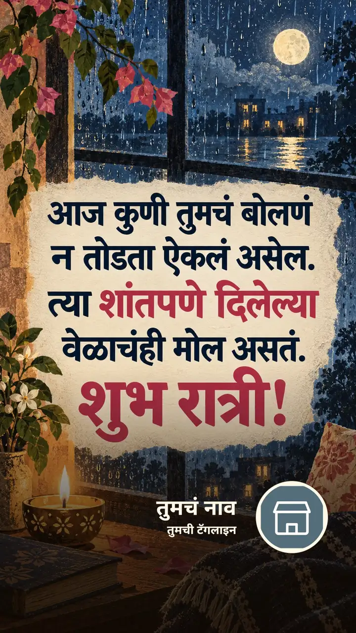 आज कुणी तुमचं बोलणं - Shubh Ratri Image, चंद्र, मेणबत्ती