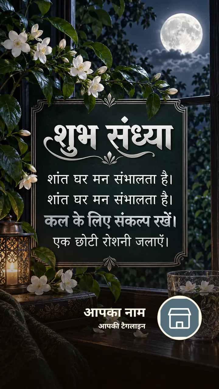 शुभ संध्या - शांत घर मन संभालता है। - शांत घर मन संभालता - Sandhya Image