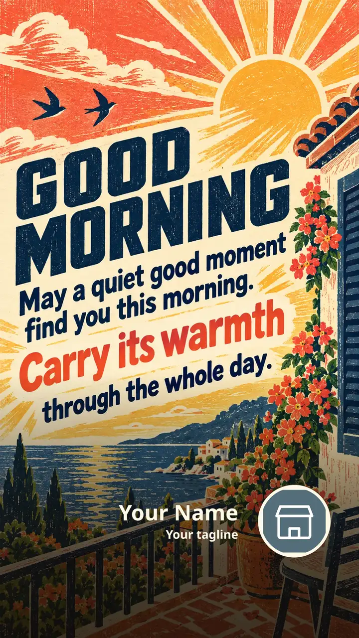 GOOD MORNING - May a quiet good moment - Good Morning Image, Flowers, Sunrise, Birds