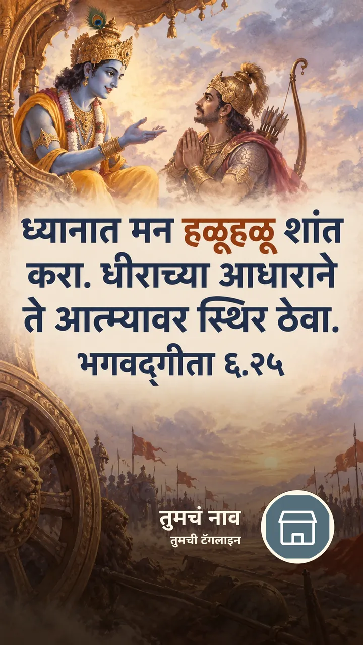 ध्यानात मन हळूहळू शांत - Bhakti Image, कृष्ण