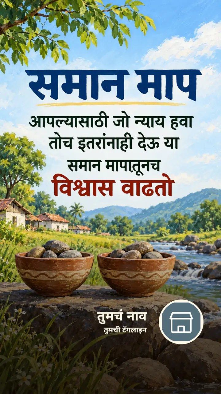 समान माप - Suvichar Image, निसर्ग, नदी, गाव