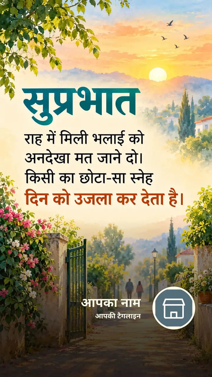सुप्रभात - राह में मिली भलाई को - Suprabhat Image, सूर्योदय, प्रकृति, पक्षी