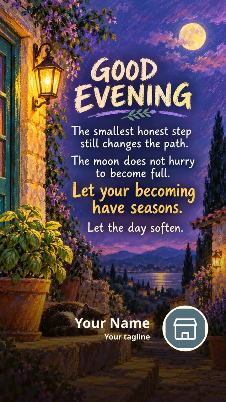 GOOD EVENING - The smallest honest step still changes the path. - The - Good Evening Image
