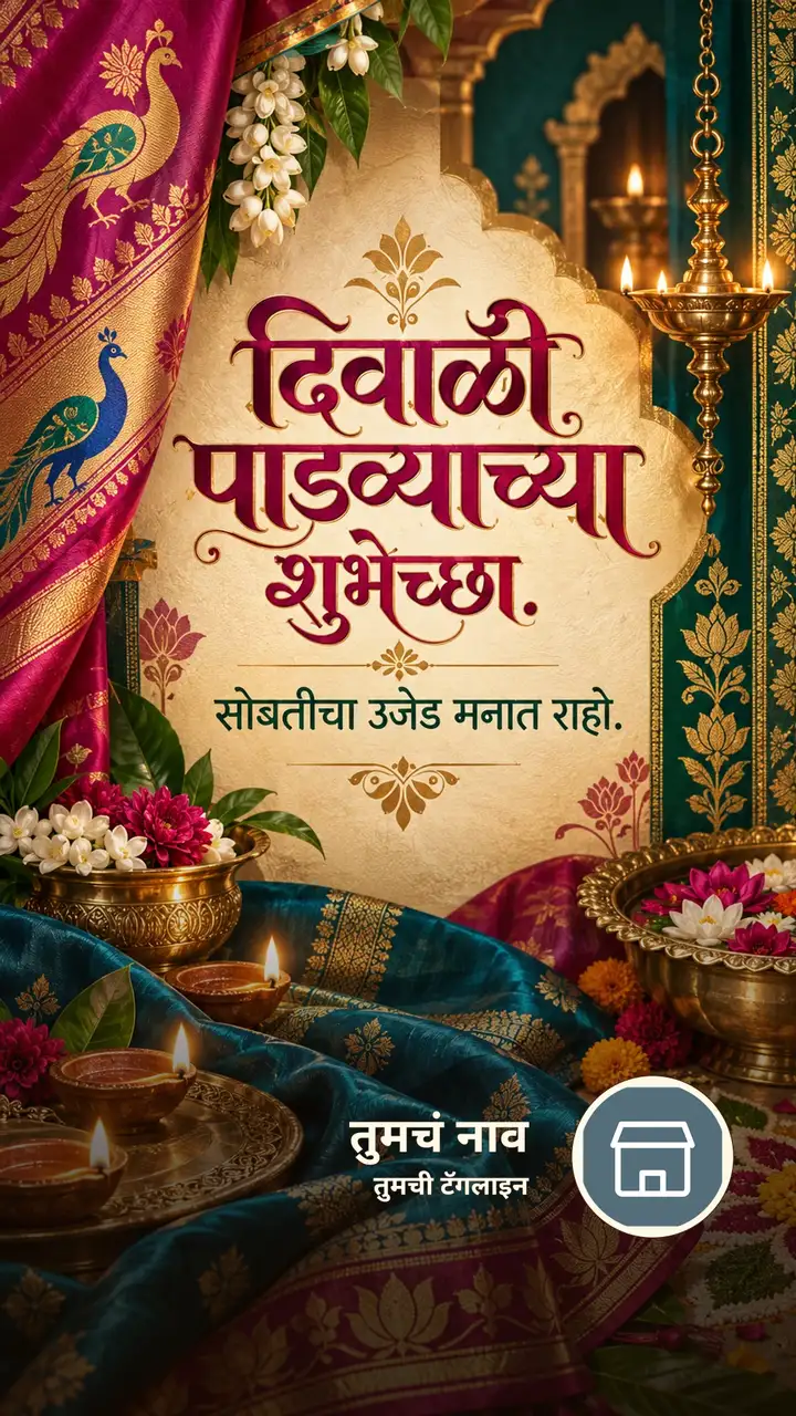 दिवाळी पाडव्याच्या शुभेच्छा. - सोबतीचा उजेड मनात राहो. - Festival Image, फुलं, दिवा