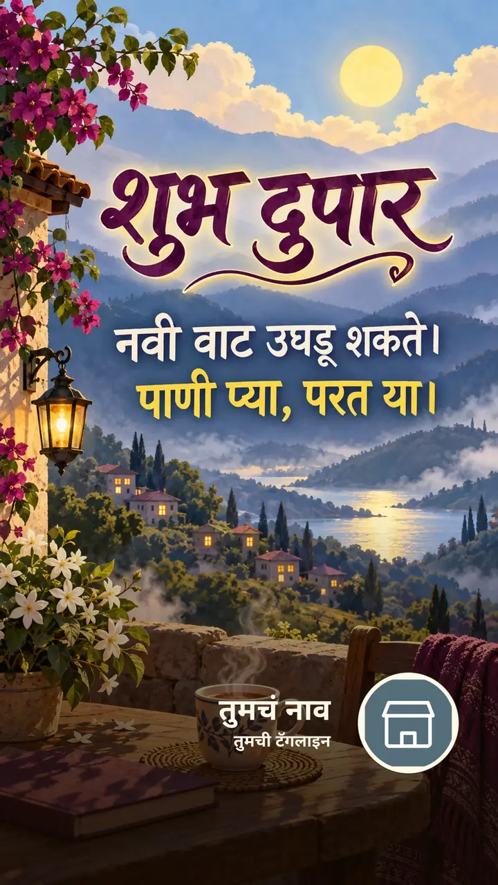 शुभ दुपार - नवी वाट उघडू शकते। - पाणी प्या, परत या। - Shubh Dupar Image