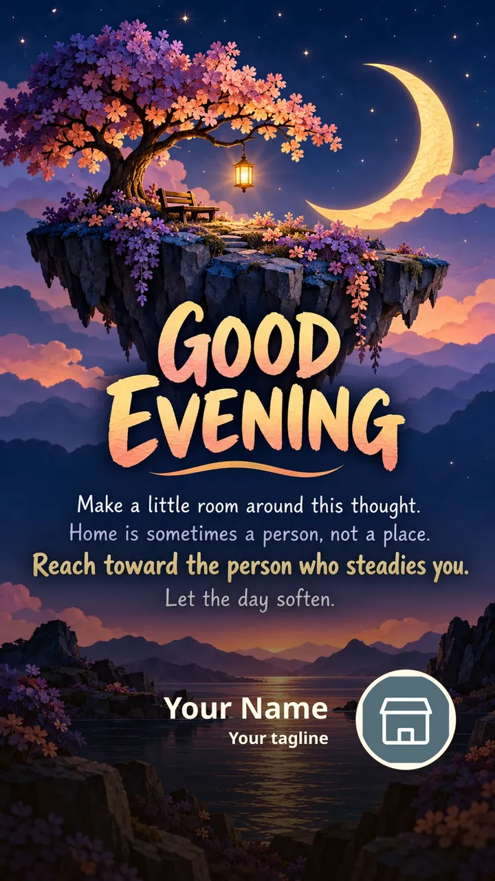 GOOD EVENING - Make a little room around this thought. - Home is - Good Evening Image