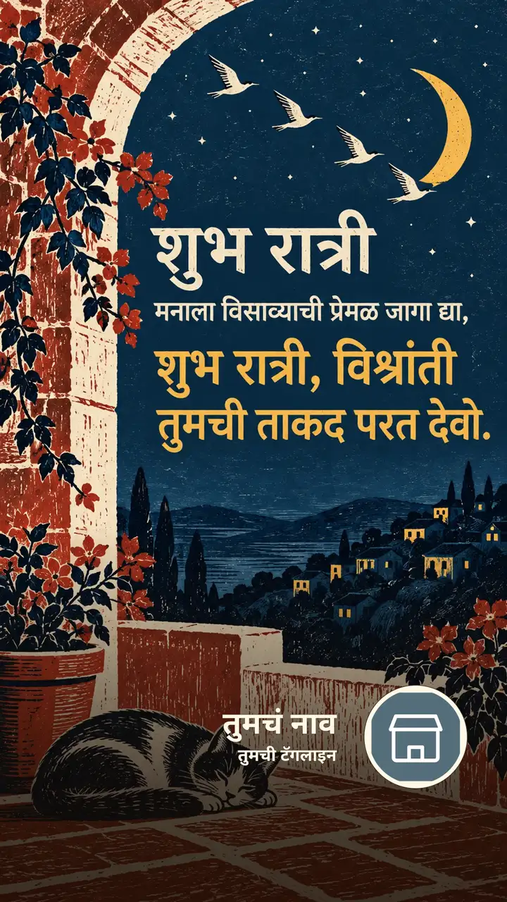 शुभ रात्री - मनाला विसाव्याची प्रेमळ जागा द्या, - शुभ रात्री - Shubh Ratri Image, चंद्र, चांदण्या, मेणबत्ती