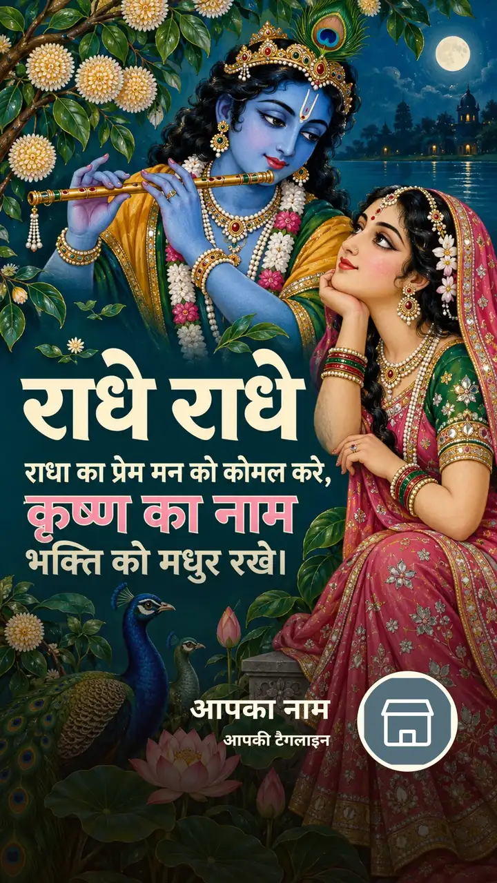 राधे राधे - राधा का प्रेम मन को कोमल करे, - Bhakti Image, राधा कृष्ण
