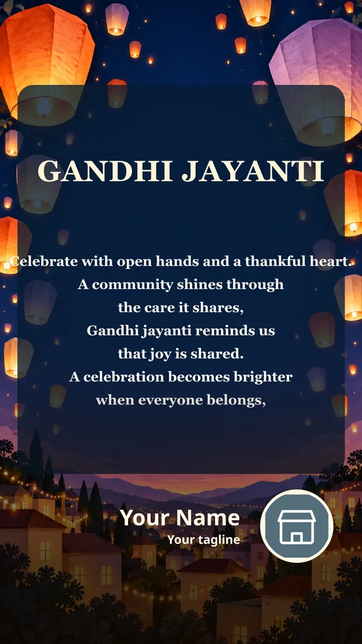 GANDHI JAYANTI - Celebrate with open hands and a - Festival Image, Flowers, Sky, Diya