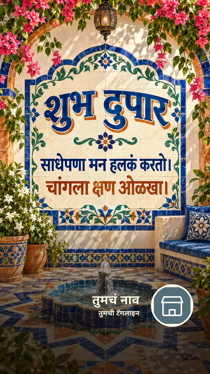 शुभ दुपार - साधेपणा मन हलकं करतो। - चांगला क्षण ओळखा। - Shubh Dupar Image