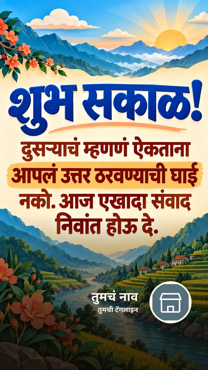 शुभ सकाळ! - दुसऱ्याचं म्हणणं ऐकताना - Shubh Sakal Image, सूर्योदय, डोंगर, नदी
