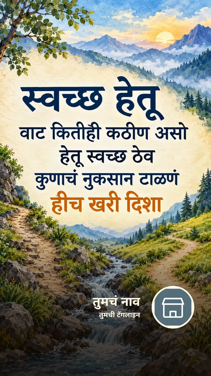 स्वच्छ हेतू - Suvichar Image, निसर्ग, डोंगर, नदी