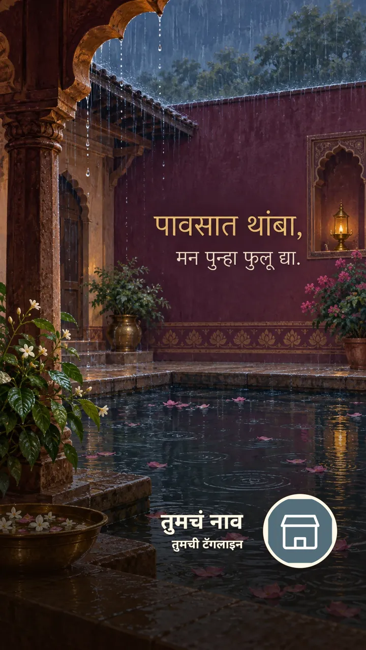 पावसात थांबा, - Suvichar Image, पाऊस